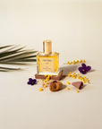 Fayoum 50ml bottle, raw materials, clay, palm, violet, mimosa, fig.